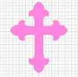 Cross Pink Vinyl Decal 10x10