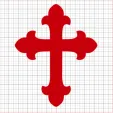 Cross Red Vinyl Decal 10x10