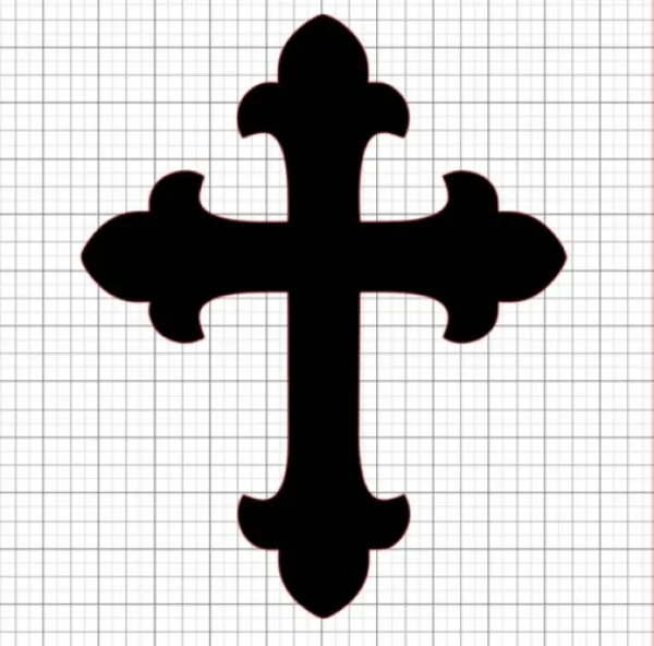 Cross Black Vinyl Decal 8x8 vinyl_cross_decal_8_black