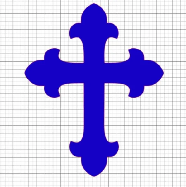 Cross Blue Vinyl Decal 8x8 vinyl_cross_decal_8_blue