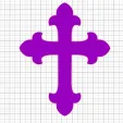Cross Purple Vinyl Decal 8x8