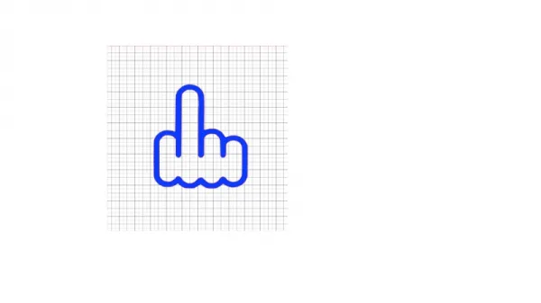 Middle Finger Blue Vinyl Decal 10x10 vinyl_middle_finger_decal_10_blue