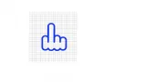 Middle Finger Blue Vinyl Decal 10x10