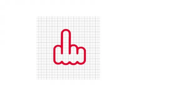 Middle Finger Red Vinyl Decal 10x10 vinyl_middle_finger_decal_10_red
