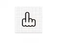 Middle Finger Black Vinyl Decal 8x8