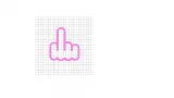 Middle Finger Pink Vinyl Decal 8x8