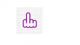 Middle Finger Purple Vinyl Decal 8x8