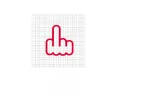 Middle Finger Red Vinyl Decal 8x8