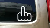 Middle Finger White Vinyl Decal 8x8