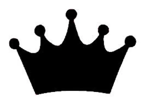 Princess Crown Black Vinyl Decal 6x6 vinyl_princess_crown_decal_6_black
