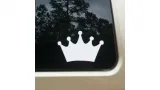 Princess Crown White Vinyl Decal 6x6