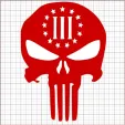Punisher Three Percenter Red Vinyl Decal 12x12