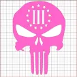 Punisher Three Percenter Pink Vinyl Decal 6x6