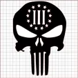Punisher Three Percenter Black Vinyl Decal 8x8