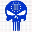Punisher Three Percenter Blue Vinyl Decal 8x8