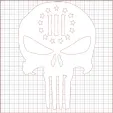 Punisher Three Percenter White Vinyl Decal 8x8