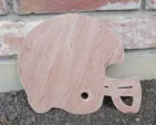 Wooden Football Helmet Wall Art Pediment 8x8 Natural