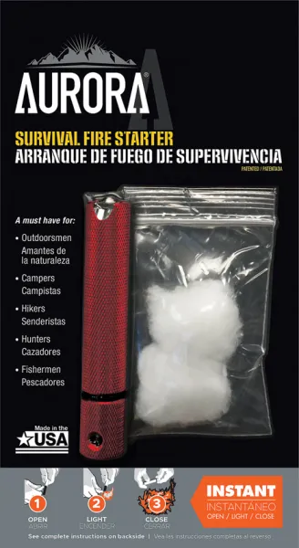 Aurora Survival Fire Starter Red fire starters AFS190737
