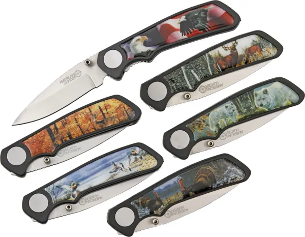 American Hunter Wildlife 6 Pc Pocket Knife Set AH500