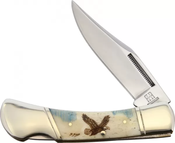 Alaska Scrimshaw Connection Eagle Lockback ASC3