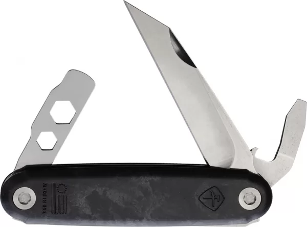 American Service Knife The Iron Sides Folder Seax CF ASK004CF