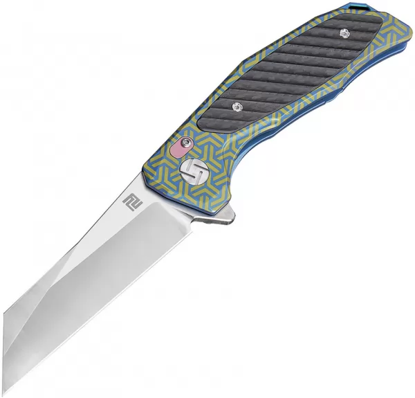 Artisan Megahawk Framelock Blue-Gold ATZ1809GBU02