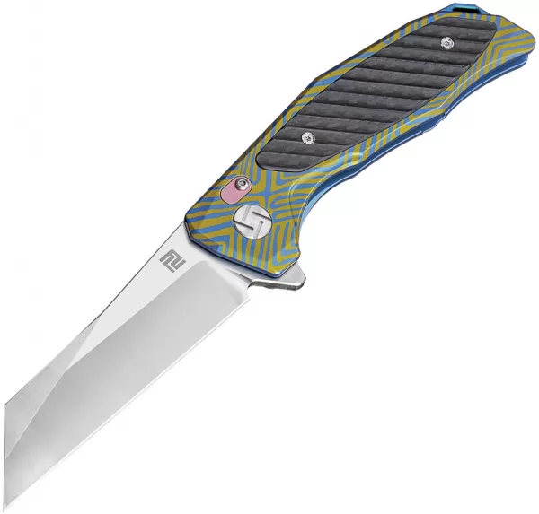 Artisan Megahawk Framelock Blue-Gold ATZ1809GBU03