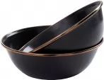 Barebones Living Enamel Bowl Set Charcoal - BARE340