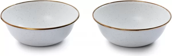 Barebones Living Enamel Bowl Set Eggshell BARE390