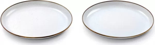 Barebones Living Enamel Plate Set Eggshell BARE391