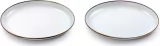 Barebones Living Enamel Plate Set Eggshell - BARE391