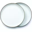 Barebones Living Enamel Plate Set Eggshell BARE391