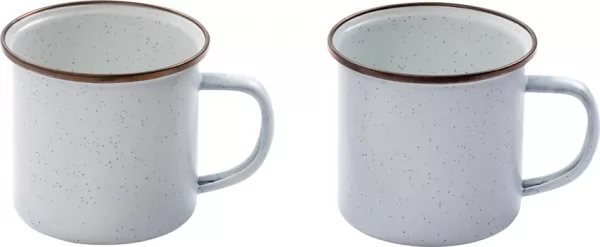 Barebones Living Enamel Cup Set Eggshell BARE393