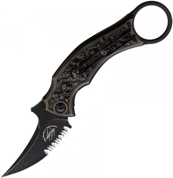 Bastinelli Creations Mako Linerlock Serrated Bronze BAS18SZ