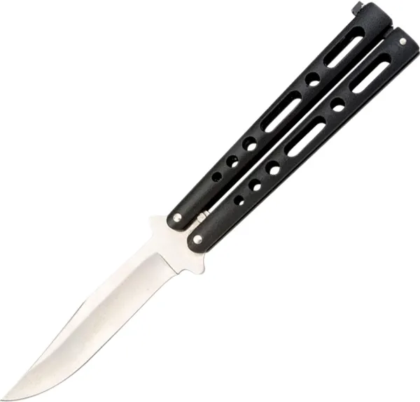Bear & Son Butterfly Knife 5 1-8 Inch Black Handle BC117B