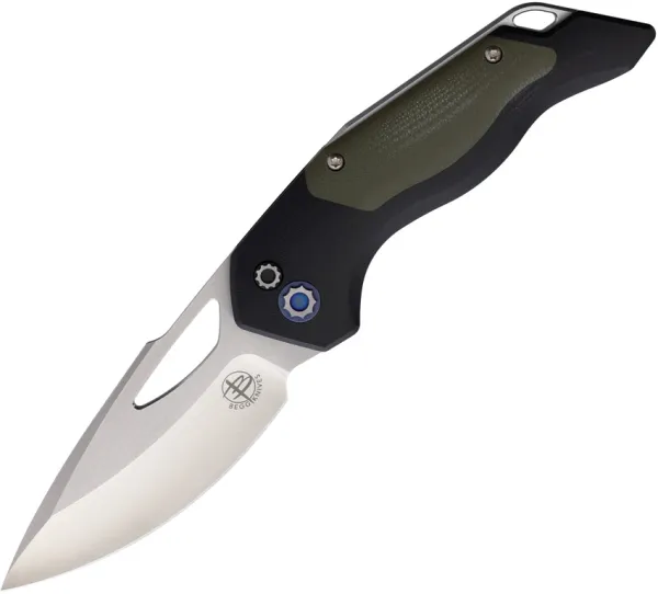Begg Knives Galaxy Button Lock Blk-Grn BG057