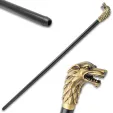 United Cutlery Brass Wolf Cane - BK5761