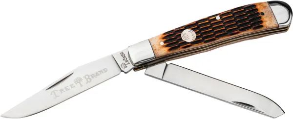 Boker Tree Brand Trapper Amber Bone knives BO110890