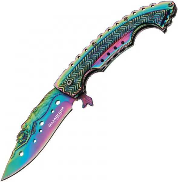 Boker Magnum Rainbow Mermaid Linerlock knives BOM01LG318