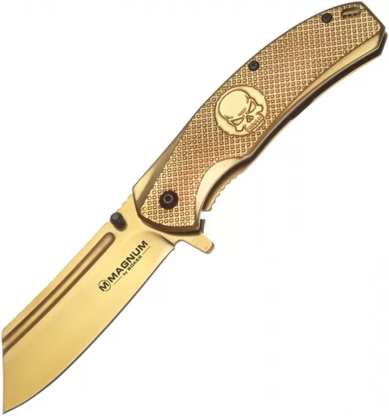 Boker Magnum Golden Skull Framelock knives BOM01SC070
