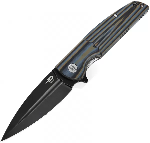 Bestech Fin Linerlock Blue Multi Blk knives BTKG34D3