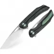 Bestech Falko Linerlock CF Green knives BTKL01C