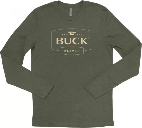 Buck Long Sleeve T-Shirt Green XL knives BU12378