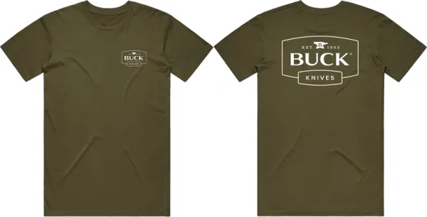 Buck Logo T-Shirt OD Green Lrg knives BU13867
