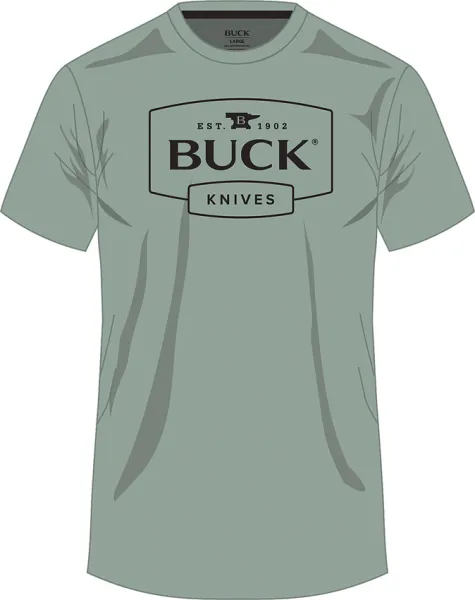Buck Logo T-Shirt Sage LG knives BU14320