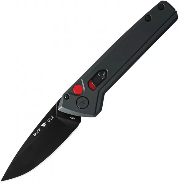 Buck Auto Deploy Button Lock Gray knives BU838GYS1