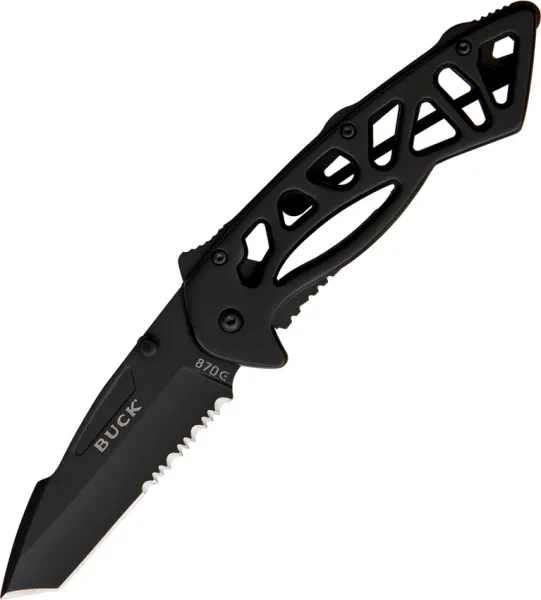 Buck Bones 870BKX Black High Tech Skeletonized Knife BU870BKX