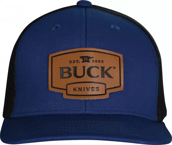 Buck Leather Logo Patch Cap Blue knives BU89159