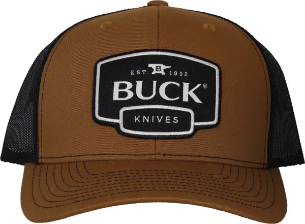 Buck Brown Logo Trucker Hat knives BU89176