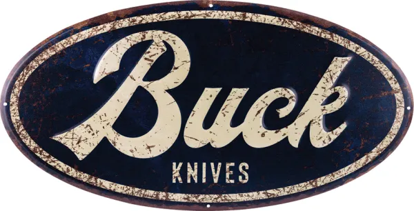 Buck Oval Tin Tacker Sign knives BU95306